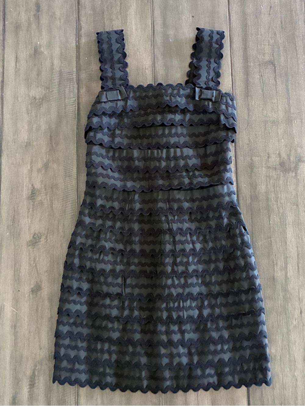 French Connection Racy Ric Rac Strappy Black Mini Dress - Size 2 - Picture 8 of 13